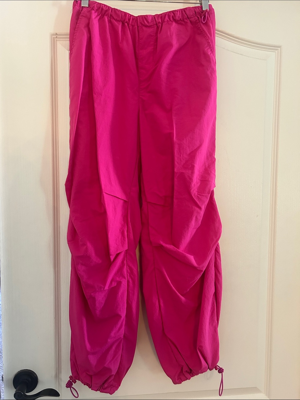 SHEIN Hot Pink Elastic Waist Drawstring Hem Joggers